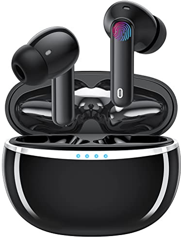 Wireless Earbuds,Bluetooth 5.3 Headphones In-Ear with 4 Mics,ENC Noise Cancellation Ear bud,HIFI Stereo,36 Hours Playtime,Touch Control,IPX6 Waterproof Sports Bluetooth Earphones for iOS,Android Black