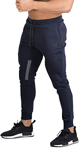 ZENWILL Cremallera Gym Jogger, Pantalon Deporte Malla Transpirable Fitness Hombre(Azul Marino,M)