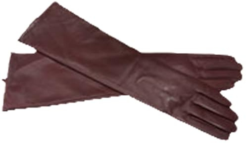Guanti Invernali In Pelle Di Montone Moda Donna Guanti In Vera Pelle Da Donna Manica Lunga Da Donna dark red 8 1/2