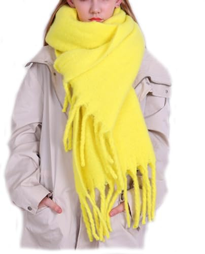 Damen Schal übergroßer Winter Schal Quadratisch Deckenschal Karo Tartan Fransen Weich Warm XXL Wolleschal Herbstschal Poncho