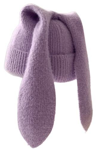 MEINICY Women Bunny Beanies Rabbit Long Ears Cap Cute Funny Bunny Hats Knit Winter Warm Outdoor Slouchy. Girl Hat