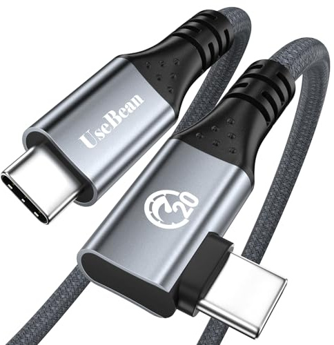 240W Cable USB C a USB C 2M, Ángulo Recto Cable USB 3.2 Gen 2X2 20Gbps | PD 3.1 Tipo C a C de Carga Rápida, Cable 4K@60Hz Vídeo para iPhone 17 16 15, MacBook, iPad Pro Air Mini, Galaxy S26 Ultra