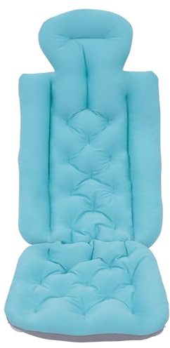 KEESUNG Tapis de bain 113 x 40 cm, coussin de bain complet avec ventouses, coussin de bain antidérapant pour la tête, le cou, le dos, pour la maison, le spa, la baignoire, le matelas