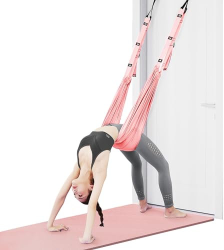 flintronic Aerial Yoga Hängematte, Yoga Schaukel Nylon Anti-Schwerkraft Hängematte, Yogagurt Beinstretcher, Hochelastischer Stretching Band für Ballett Pilates Spagat Gymnastik