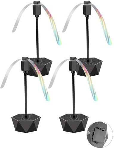 Ventiladores repelentes de moscas para mesas, portátiles, insonorizados, cuchillas holográficas, para picnic, fiesta, restaurante, cocina, barbacoa (estándar, negro)