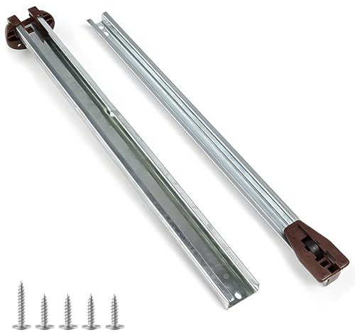 Drawer Slides Center Track for Kenlin Rite-Trak II Rails Kit, 15 Inch Drawer Metal Slides with Stop & Roller, Replacement for Dresser Nightstand Wardrobe Cabinet Drawer Tracks and Rails Kits (1 Pack)