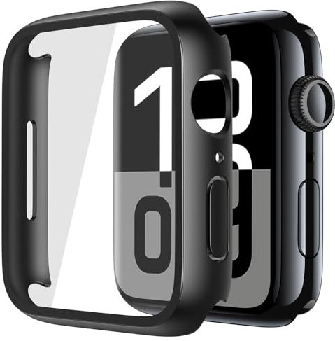 YoLin [2-Pack Hard Protective Case Compatible with Apple Watch Series 11 / Series 10 46mm, PC Ultra-Thin All-around Screen Protector For iwatch 46mm (2 Black)