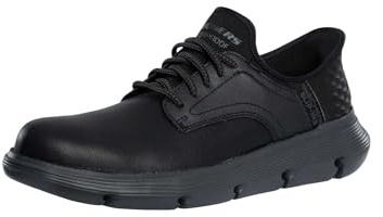 Skechers Garza Carlyn Herren-Sneaker, freihändig, Schwarzes Leder, 41 EU