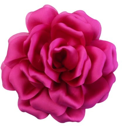 Harilla Blumenbrosche im Knopfloch, Elegante 10 cm große Rosenbrosche, Ansteckblume für Hochzeit, Tanzparty, Bankett, Kleidung, Zubehör, Schmuck, Geschenke, Rose Rot