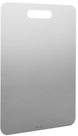 MEIDIV Stainless Steel Cutting Board - 28x39CM Titanium Metal Chopping Surface for Kitchen, Vegetables, Meat, Fruit - Dishwasher Safe
