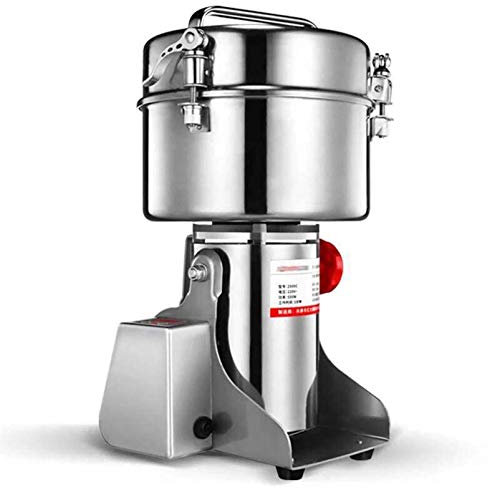 RUHEN Molinillo de Granos eléctrico Comercial de 1000 g, pulverizador Comercial de Acero Inoxidable, máquina para moler maíz, para Cocina, Hierbas, Especias, Pimienta, café, con Pantalla Digital LCD