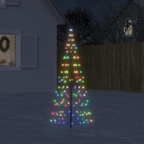 LLEZKBR Christmas Tree Light on Flagpole 200 LEDs Colourful 180 cm