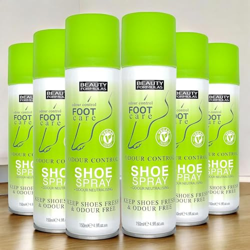 Beauty Formulas Odour Control Foot & Shoe Care Spray Pack Of 6 x 150ml