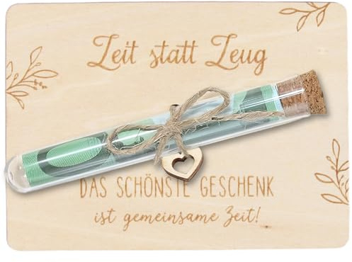 shallyong Zeit statt Zeug Gutschein, Geldgeschenke Verpackung mit Holz und Reagenzgläser, Geschenkverpackungen für Geburtstag Hochzeit Jugendweihe Reisen Geldverpackung für Mädchen Jungen
