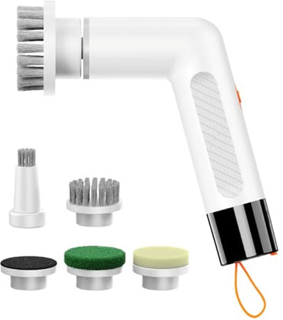 Electric Cleaning Brush, Cordless Detachable Scrubber, Rotating Handheld Multi-Cleaner, Ideal for Kitchen, Tile, Grout, Bathtub, Sink, and Shower 4.84x1.34x5.31 Inch