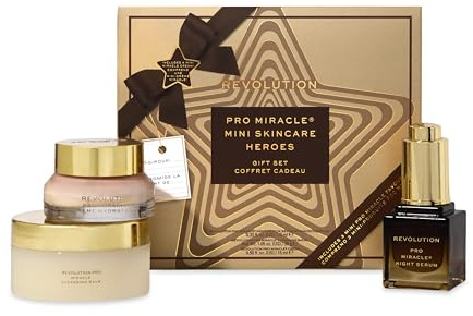 Revolution Pro Miracle Mini Heroes Gift Set, trio soin visage pour nettoyer, réparer et hydrater, format voyage, Végan et non testé sur les animaux