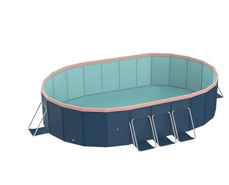 BeuiosdaFoldable Pool, 3.0m Oval PVC Non Inflatable Pools for Kids and Adults, Piscinas Grandes Familiares para Patios, Foldable Dog Pool Swimming Pool, Portable Swimming Pools