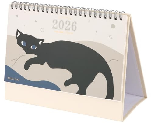 KEUKORZ Katze Tischkalender 2026-2026 von Janury bis Dezember, Stehkalender 2026 selbst gestalten, Kalender 2026 Notiz und Aufkleber(17×22×8cm)