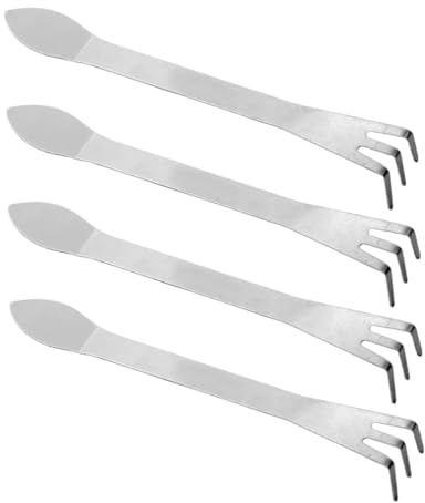 Alasum Rastrello a Mano in Acciaio Inossidabile 4 Pezzi Per Giardinaggio, Mini Rastrelli Da Diserbo e Coltivatore Manuale, Strumenti Compatti Per Bonsai e Aiuole, Per Piccoli Spazi e Ortaggi