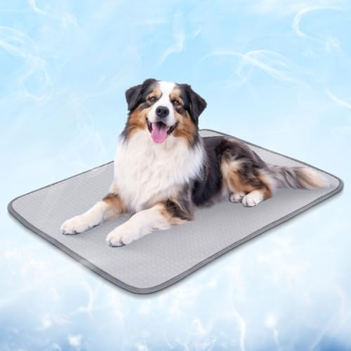 BVAGSS Dog Cooling Mat, Waterproof Foldable Cooling Pad for Dogs & Cats, Machine Washable Pet Cool Mats for Kennels, Crates, Beds XH084 (Grey,70x90cm)