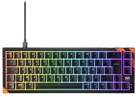 Cherry XTRFY K5 Pro TMR Compact - Clavier Gaming Filaire Magnétique, Switches MK Crystal Personnalisables, Hot-Swap, Rapid Trigger, SnapKey, Atténuation du Son, 8000 Hz, Disposition FR (AZERTY), Noir