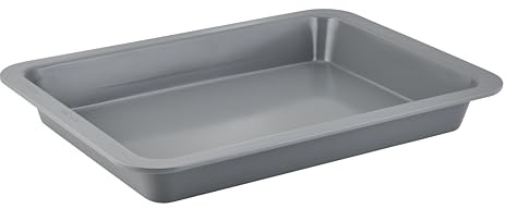 Wiltshire Colour Rush Slice Tin, Shale Grey, PFOA PTFE Free, 33cm | Robust Brownie Cake Pan, Non-Stick Coating, Rectangular Coated Baking Pie Tin, Cake Mould, Sheet Steel, Internal 33x23x4.5cm
