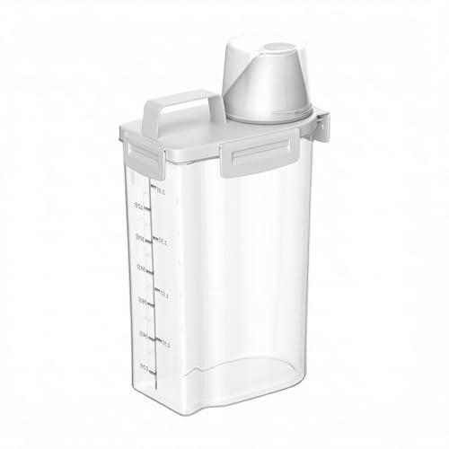 QBXMY7 Laundry Detergent Storage Container, 2500ml with Measuring Cup | Detergent Dispenser, Airtight Washing Powder Storage Box for Food Laundry Powder Grains Rice Flour Containers