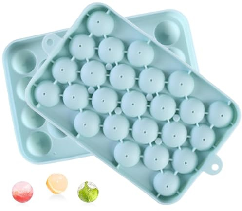 Cubitera para Hielo de Silicona, Molde para Cubitos de Hielo Flexible y Reutilizable, Hielera para Enfriar Whisky, Cócteles y Bebidas, Libre de BPA, Azul, 20 x 12 cm