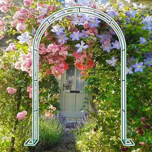 Garden Arch for Climbing Plants, Weatherproof Iron Pipe Trellis for Outdoor Patio Decor, Ideal for Vines and Flowers