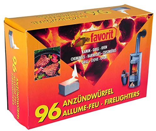 Alschuh Favorit Anzündwürfel weiß, 96 Stück - Kerosinbasierte Anzünder für Kamin, Grill und Ofen - Geruchlos, Geschmacksneutral