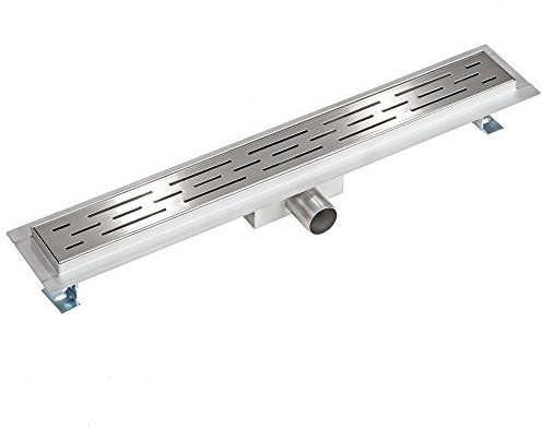 tectake® Edelstahl Duschrinne, Abfluss Dusche, Bodenablauf Dusche, begehbare Dusche, Ablaufrinne, Duschablauf, Duschabfluss Rinne mit Siphon, Sieb und Geruchsstopp - Duschrinne 60cm