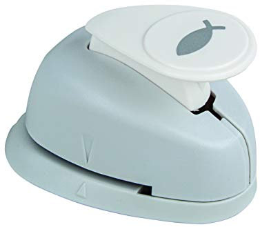 Rayher Paper Craft Punch Fish Design, Lever Punch for Card Making and Scrapbooking, 1.6cm, 5/8, 69100000