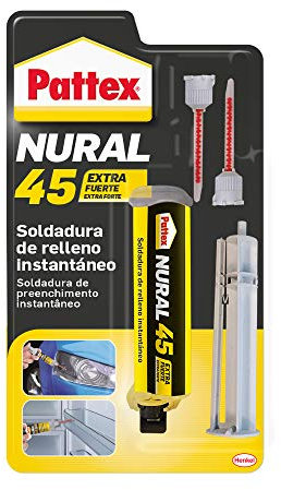 Pattex Nural 45 Adhesivo universal bicomponente con poder de relleno, Pattex soldadura de relleno instantáneo, adhesivo de montaje para unión fuerte en jeringa, 1 x 11 g