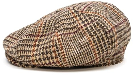 Sterkowski Peaky Paperboy Cap | Harris Tweed Newsboy Cap für Herren | Klassisch Elegante 8 Panels Mütze