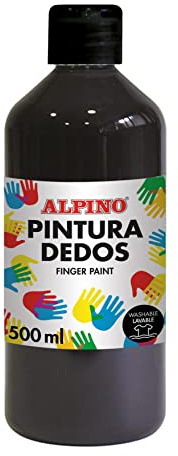 Alpino Flasche für Fingerfarbe, 500 ml, Schwarz