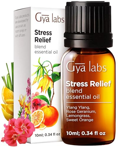 Gya Labs Ätherische Öle zum Stressabbau für Diffuser – 100 % reine ätherische Öle in therapeutischer Qualität für die Aromatherapie zur Entspannung, Beruhigung und bei Kopfschmerzen (10 ml)