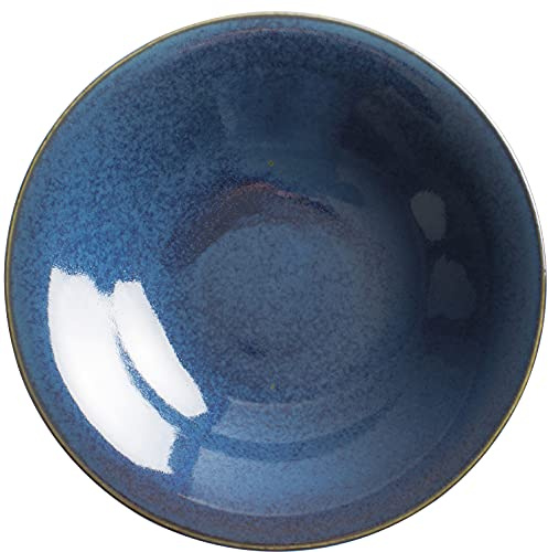 KAHLA Homestyle Pastateller 22 cm atlantic blue orientalisches Geschirr aus Porzellan mit Steingut- und Keramiklook tiefer Teller Salatteller Suppenteller rund blau