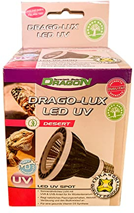 DRAGO LUX LED UV Terrarienbeleuchtung - Spot - LED UV Spot für Wüstenterrarium bzw. tropenterrarien (Wüstenterrarien, 4W)