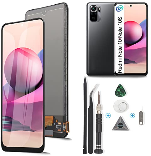 RongZy Pantalla para Xiaomi Redmi Note 10/Note 10s 4G Pantalla Táctil LCD Kit de Pantalla de Repuesto Ensamblaje Digitalizador de Reemplazo con Herramientas(No 5G)