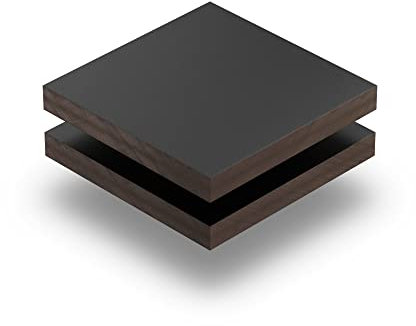 Trespa® Platte Schwarz 6 mm - Rechteck in Abmessungen von 10x10 cm bis 110x230 cm mit Schutzfolie an beiden Seiten, ohne scharfe Kanten.