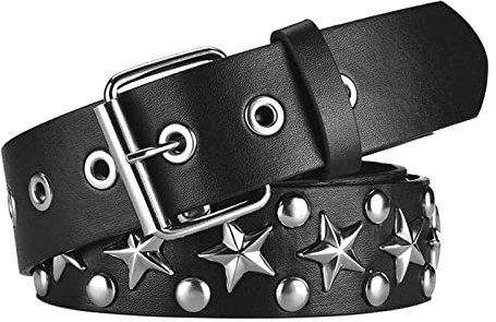 CWCYYDSYY Breiter Gürtel mit Nieten für Damen Korsett Cinch Elastisch Verstellbar Weiches Kunstleder für Kleider (Schwarz)