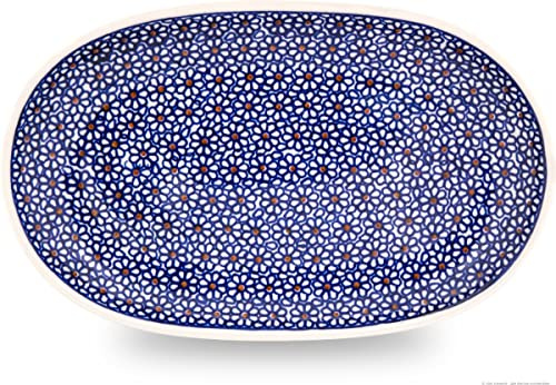 Bunzlauer Keramik Servierplatte 27,3x16,8x3,3 cm, Dekor 120