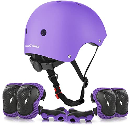ValueTalks Protezione di Casco Bambini, Ginocchiere Gomitiere e Polso per Pattini,Skateboard, Bicicletta, Hoverboard e Altri Sport Estremi