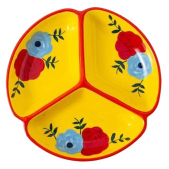 Fondue Plates 4 Piece Set Colorful Ceramics, Round 20cm/7.8inch 02