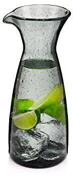 Sänger | Glaskaraffe London, Karaffe grau für Wasser und Saft, Glasflasche 1 Liter, Wasserkaraffe durchsichtig, Wasserkrug spülmaschinenfest, Weinkaraffe, Wasserkaraffe Glas, Karaffe Glas ​| 1000 m