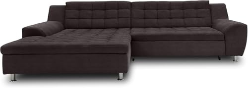 DOMO. collection Sofá esquinero Mérida en Forma de L, sofá esquinero, Esquina, 304 x 200 x 84 cm (Ancho x Profundidad x Alto), Espresso