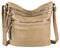 Damen Tasche Shopper Schultertasche Umhängetasche Crossover Crossbody Henkeltasche Beuteltasche Handtasche City Bag Reise Kunst-Leder Taupe