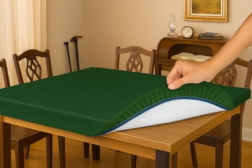 Corredocasa Tappeto Verde da Gioco Carte Copritavolo Mollettone Salvatavolo Gommato con Elastico Perimetrale Verde/Bianco Gioco Poker Made in Italy in Varie Misure (6 Posti 120x160 cm)