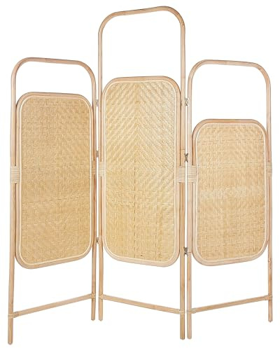 Raumteiler aus Rattan natürlich/beige 166 x 180 cm 3-teilig Paravent Carpi