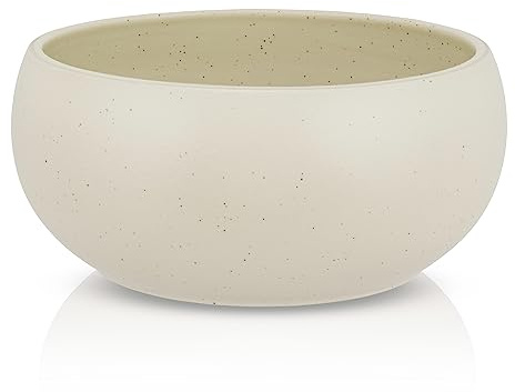 hej.mo Design Hundenapf Keramik | Creme | 20 cm Durchmesser & 1,8 L Volumen | robuster Fressnapf in stilvollem Design | spülmaschinenfest | Kratz- & bissfest | Futternapf für mittlere & große Hunde